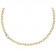 Roberto Coin 18k Yellow White Gold Chain w/Diamond Link Neclace .25ctw. 