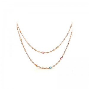 ROBERTO COIN 18K ROSE GOLD DIAMOND B.TOPAZ,PERIDOT.TANZA,CITRIN,TOURMALIN. BTOP-1.65, CITR-1.28,DIA-4.10,PER-1.49,PTOUR-1.24,TAZ-1.47