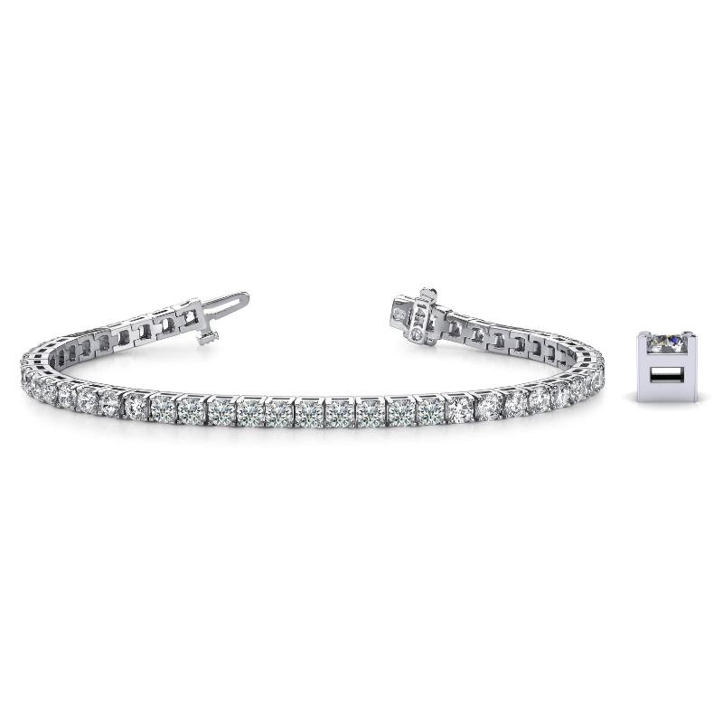 The Wall Street 14k White Gold and Diamond Tennis Bracelet. 3ctw