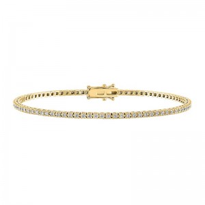 The Wall Street 14k Yellow Gold and Diamond Tennis Bracelet. 1ctw