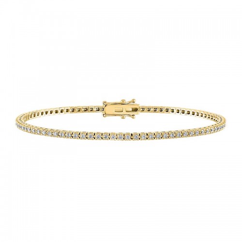 The Wall Street 14k Yellow Gold and Diamond Tennis Bracelet. 1ctw