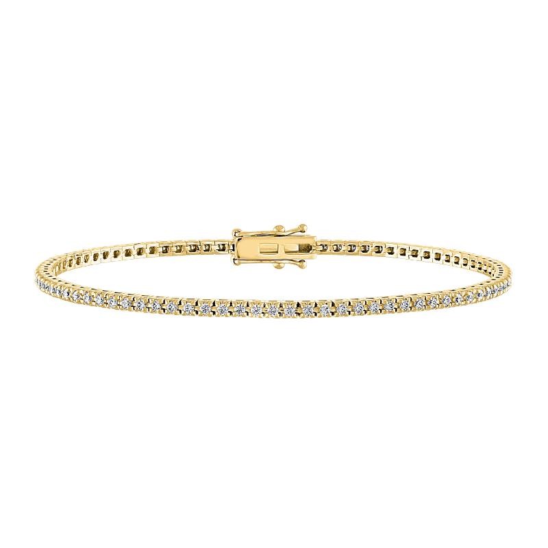 The Wall Street 14k Yellow Gold and Diamond Tennis Bracelet. 1ctw