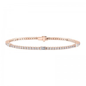The Wall Street 14k Rose Gold Diamond Tennis Bracelet. 2.15ctw