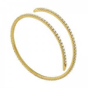 The Broad Street 14k Yellow Gold and Diamond Flexi Bangle. 2.20ctw