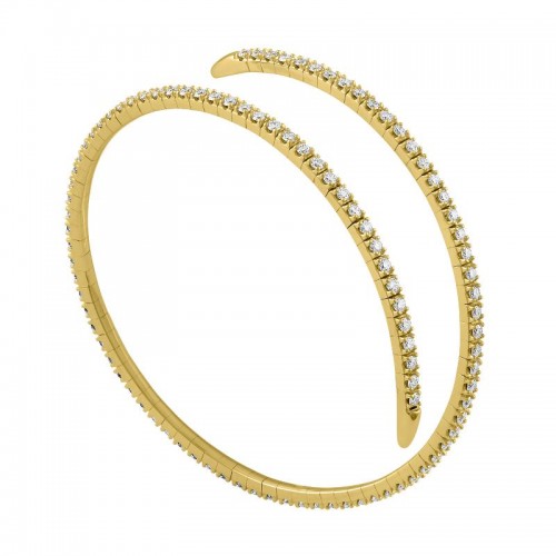 The Broad Street 14k Yellow Gold and Diamond Flexi Bangle. 2.20ctw