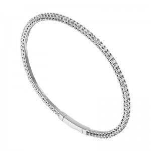 The Broad Street 14k White Gold and Diamond Flexi Eternity Bracelet. 1.75ctw