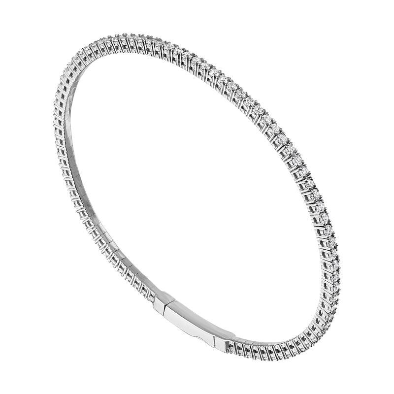 The Broad Street 14k White Gold and Diamond Flexi Eternity Bracelet. 1.75ctw