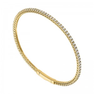 The Broad Street 14k Yellow Gold and Diamond Flexi Eternity Bracelet. 1.75ctw
