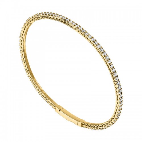 The Broad Street 14k Yellow Gold and Diamond Flexi Eternity Bracelet. 1.75ctw