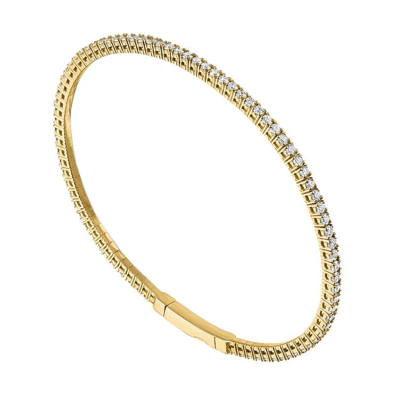 The Broad Street 14k Yellow Gold and Diamond Flexi Eternity Bracelet. 1.75ctw