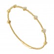 The Battery Park Diamond Flower Bracelet in 14K Yellow Gold.