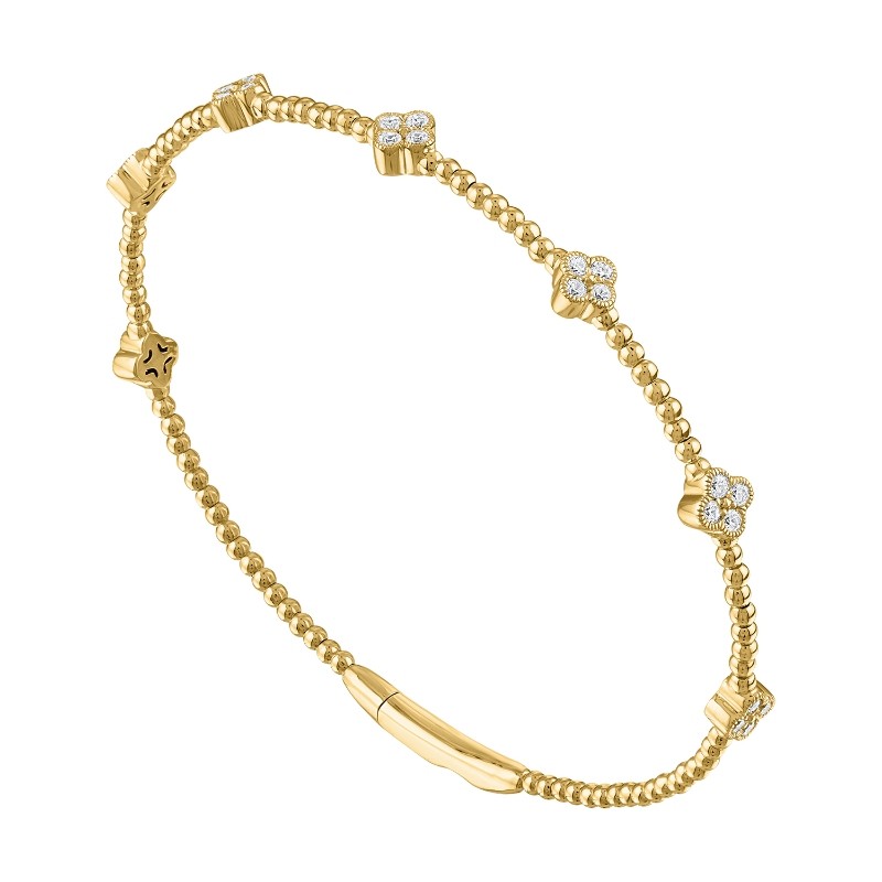 The Battery Park Diamond Flower Bracelet in 14K Yellow Gold.