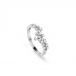 Damiani 18K White Gold Single Diamond Mimosa Ring 0.42 Size 11.