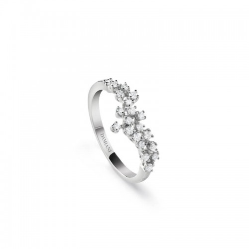 Damiani 18K White Gold Single Diamond Mimosa Ring 0.42 Size 11.