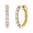 The Maiden Lane 14k Yellow Gold and Diamond Hoops. .50ctw