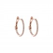 The Wall Street 14k Rose Gold Skinny Hoop Earrings with Diamonds. 0.25ctw