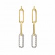 The Broad Street 14k Yellow and White Gold Link Earrings with Diamonds. 0.55ctw