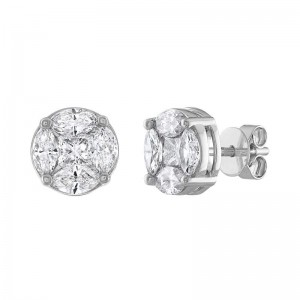 The Maiden Lane 14k White Gold and Diamond Studs. 2.15ctw