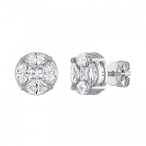 The Maiden Lane 14k White Gold and Diamond Studs. 2.15ctw
