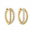 The Broadway Beaded Diamond Huggies in 14K Yellow Gold.