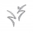 GABRIEL & CO 14K WHITE GOLD GRADUATING DIAMOND BYPASS STUD EARRINGS KASLIQUE. COLLECTION SI DIA-0.97