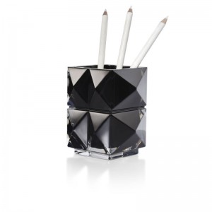 BACCARAT BLACK LOUXOR PENCIL HOLDER.