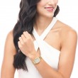 Meggie Gold Diamond Stainless Steel Watch