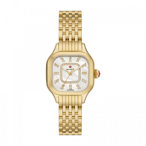 Meggie 18K Gold-Plated Diamond Dial Watch
