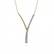 GABRIEL & CO 14K WHITE AND YELLOW GOLD BEADS AND DIAMOND Y NECKLACE BUJUKAN. COLLECTION SI DIA-0.78 SIZE- 17.5