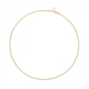 The Wall Street 14k Yellow Gold and Diamond Tennis Necklace. 3.50ctw