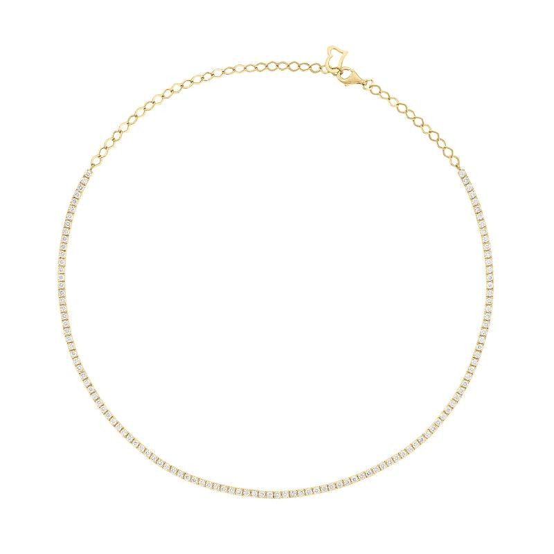 The Wall Street 14k Yellow Gold and Diamond Tennis Necklace. 3.50ctw