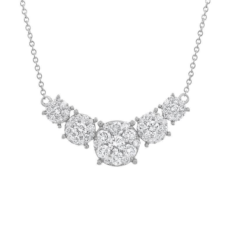 The Maiden Lane 14k White Gold 5-Stone Diamond Necklace. 1.20ctw