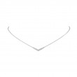 The Maiden Lane 14k White Gold Diamond V Necklace. 0.10ctw