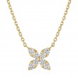 The Battery Park Diamond Flower Pendant in 14K White Gold.