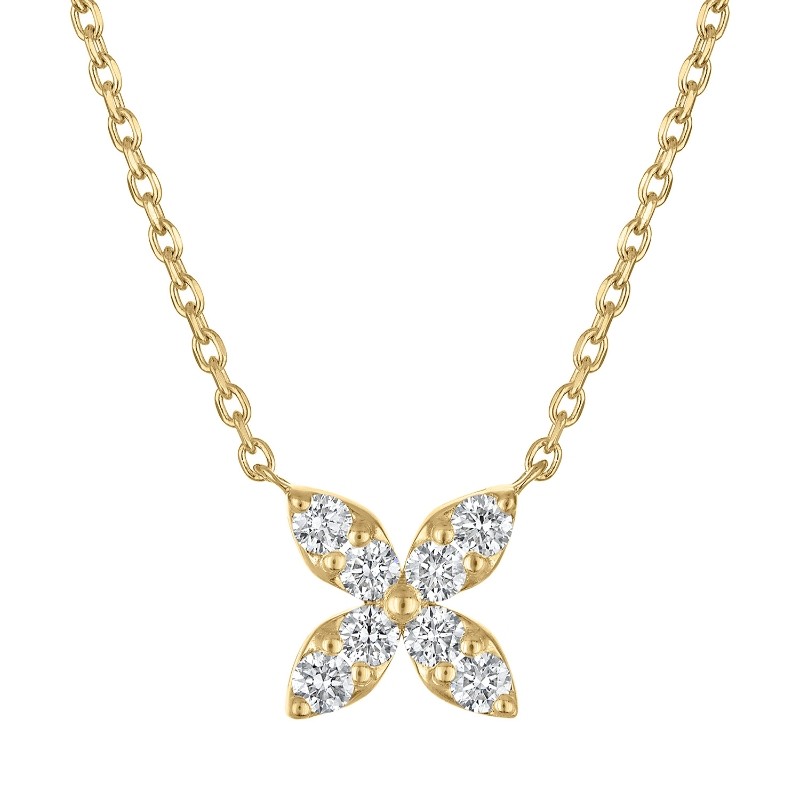 The Battery Park Diamond Flower Pendant in 14K White Gold.