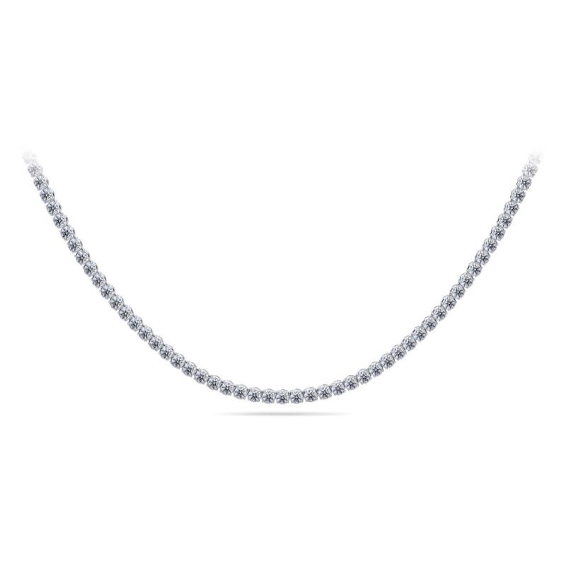 The Wall Street 14K White Gold and Diamond Tennis Necklace. 6.75ctw