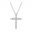 The Trinity Diamond Cross Necklace in 14K White Gold  (.50ctw)
