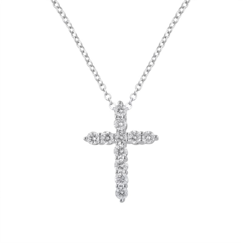 The Trinity Diamond Cross Necklace in 14K White Gold (.25ctw)