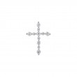 The 14k White Gold Trinity Cross Necklace with Diamonds. .25ctw