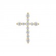 The 14k Yellow Gold Trinity Cross Necklace with Diamonds. .50ctw