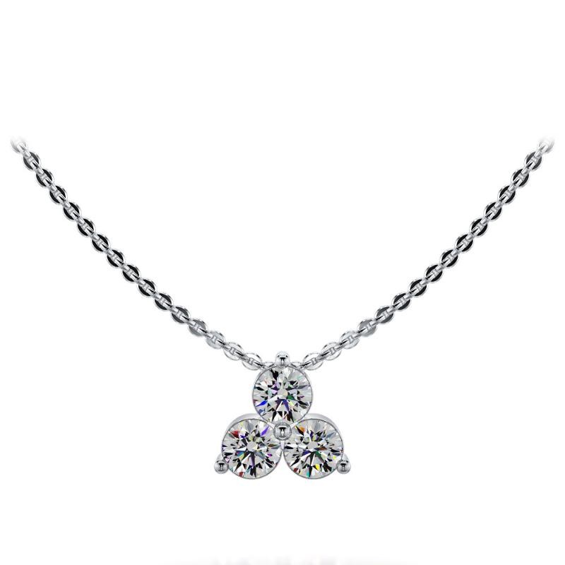The Maiden Lane 14k White Gold 3-Stone Diamond Pendant. 1.80ctw