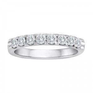 The Maiden Lane Channel-Set Diamond Ring in 14K White Gold (.75K Round Cut).