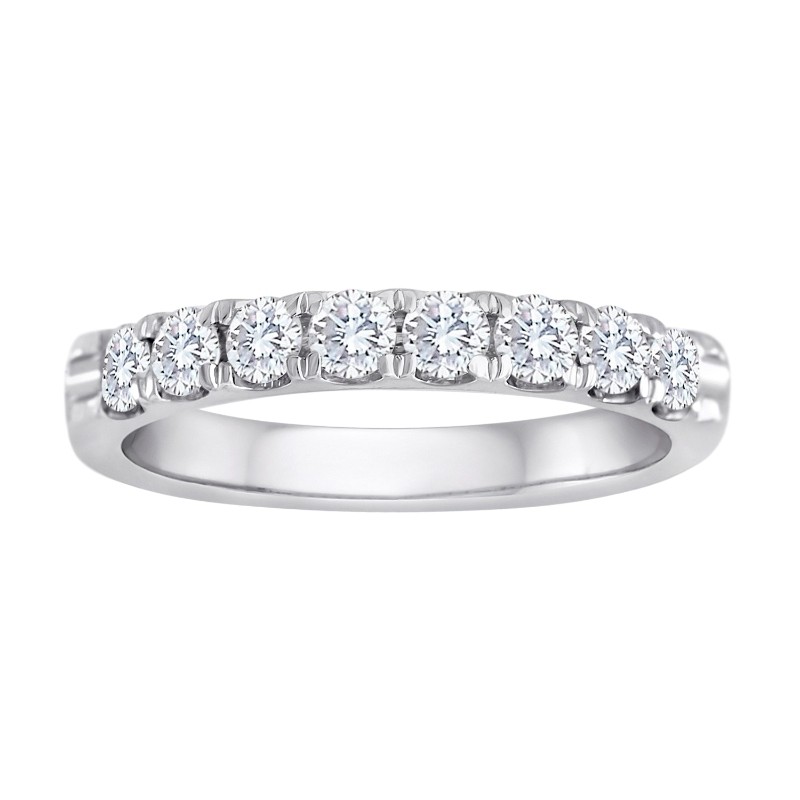 The Maiden Lane Channel-Set Diamond Ring in 14K White Gold (.75K Round Cut).