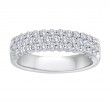 The Maiden Lane 3-Row Diamond Ring in 14K White Gold (.75K Round Cut).