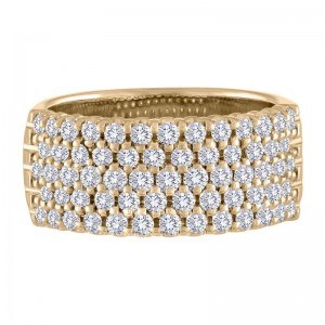 The 14k Yellow Gold Broadway Honeycomb Band with Diamonds. 1.25ctw