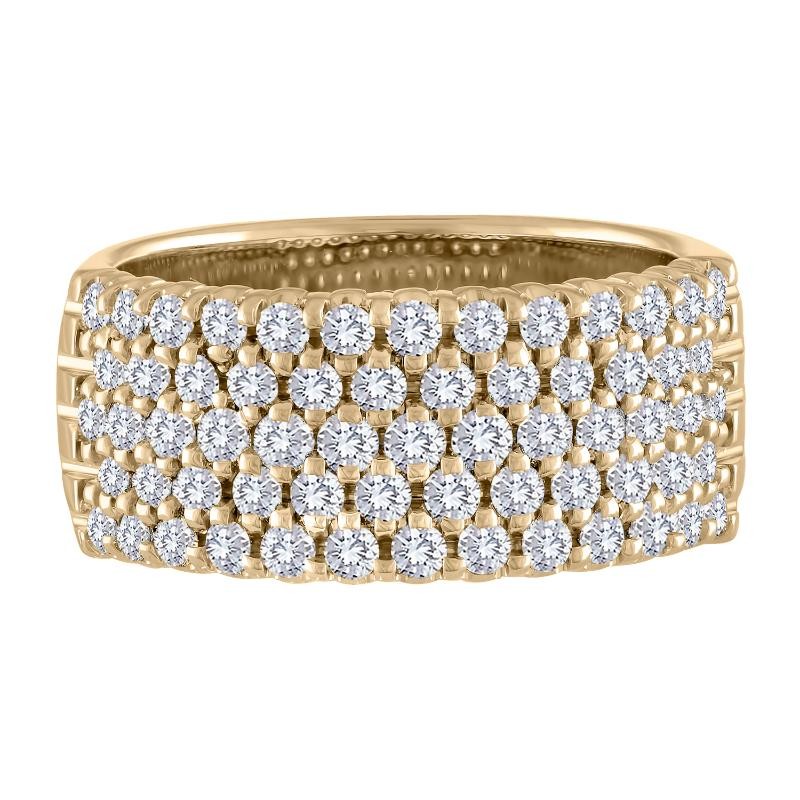 The 14k Yellow Gold Broadway Honeycomb Band with Diamonds. 1.25ctw