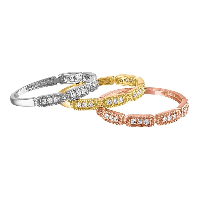 Vimco 14k White Gold Stackable Diamond Ring .10ctw. 