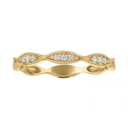 The 14k Yellow Gold Stackable Broadway Ring with Diamonds. 0.10ctw