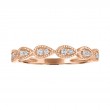 The 14k Rose Gold Stackable Broadway Ring with Diamonds. 0.12ctw