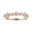 The Broadway Geometric Stackable Ring in 14k Rose Gold with Diamonds. 0.10ctw